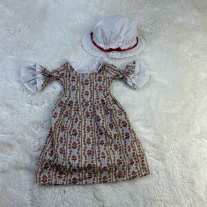 American Girl Felicity Rose Garden Meet Dress w/ Cap Vintage 1993 Pleasant Co